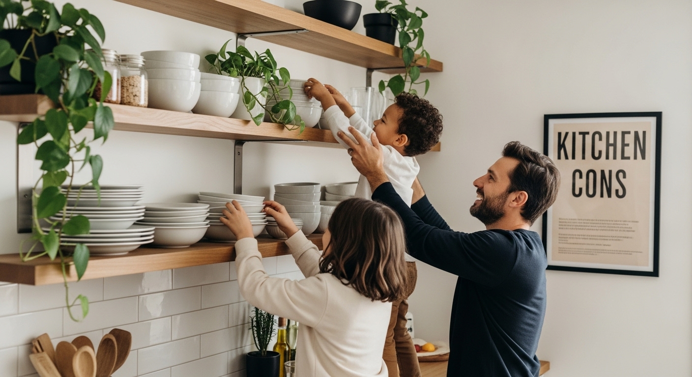 kitchen shelving cons