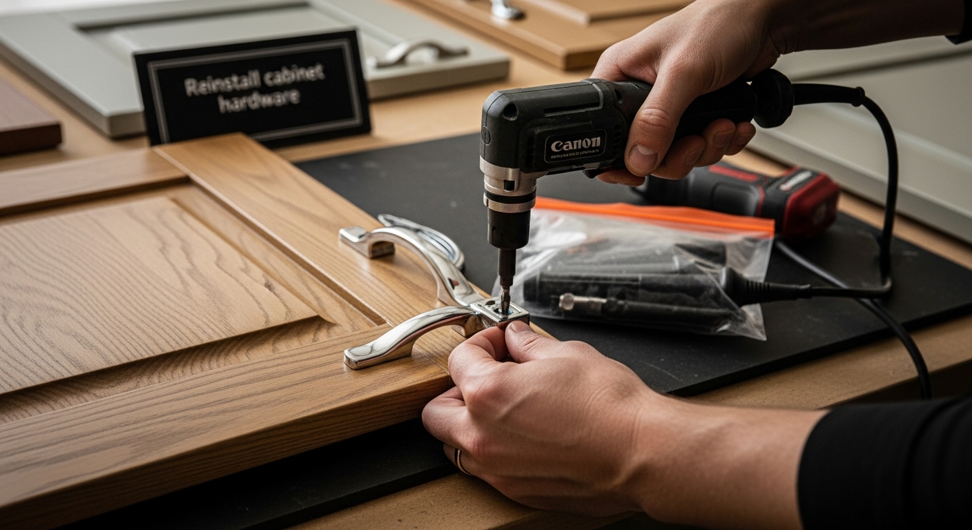 reinstall cabinet hardware