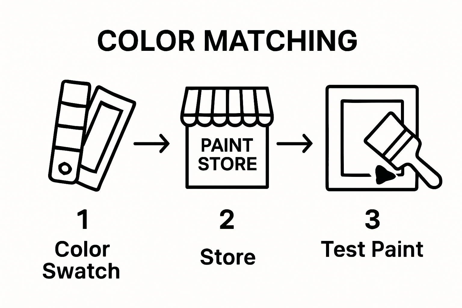 Infographic easy color matching steps for cabinet paint touch up