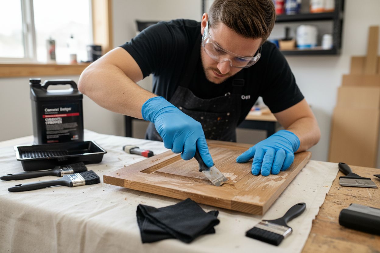 remove cabinet finish process