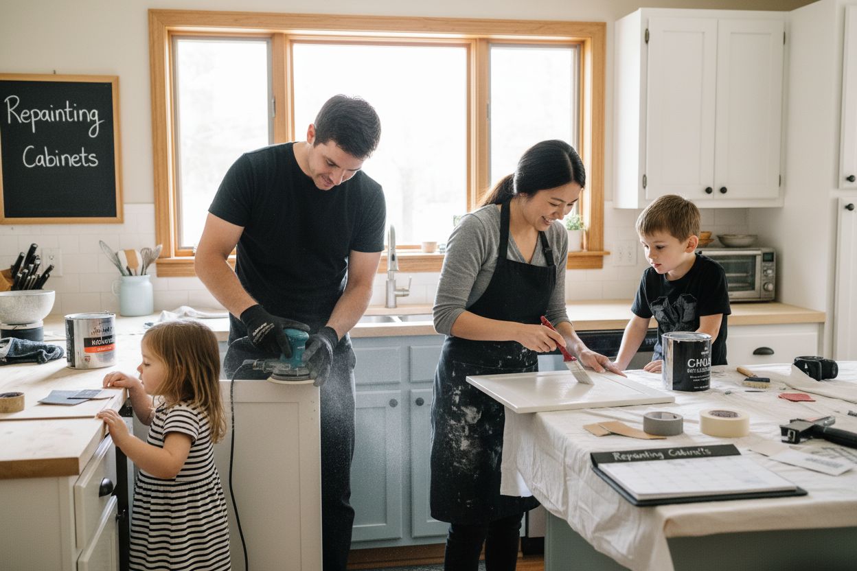 repainting kitchen cabinets family