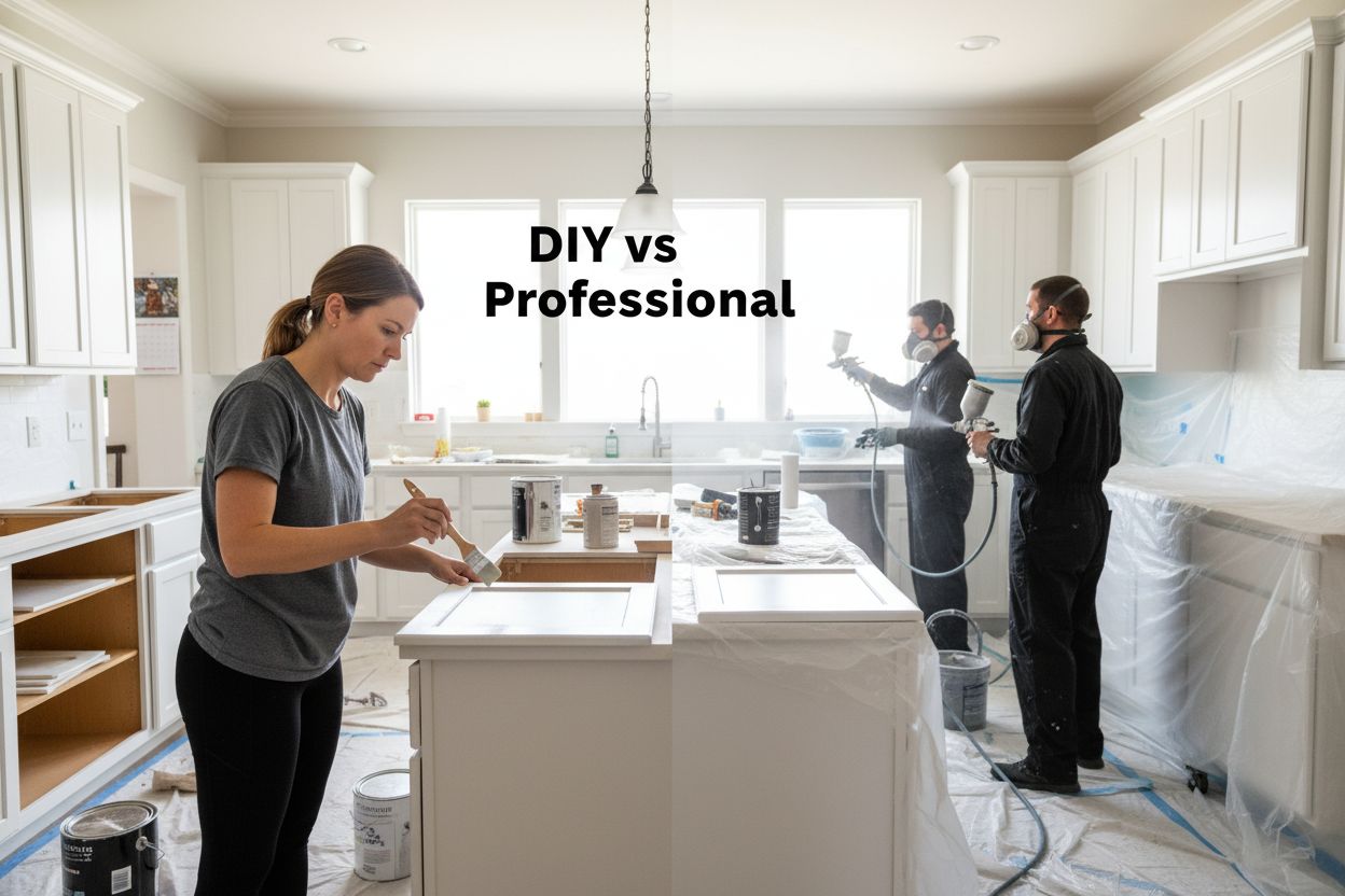 DIY cabinet painting vs professional