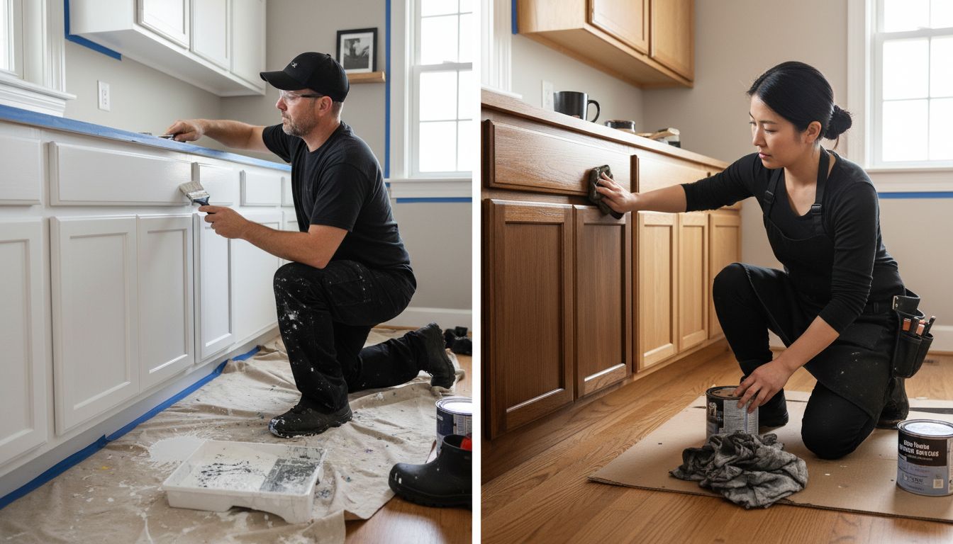 painting vs staining cabinets