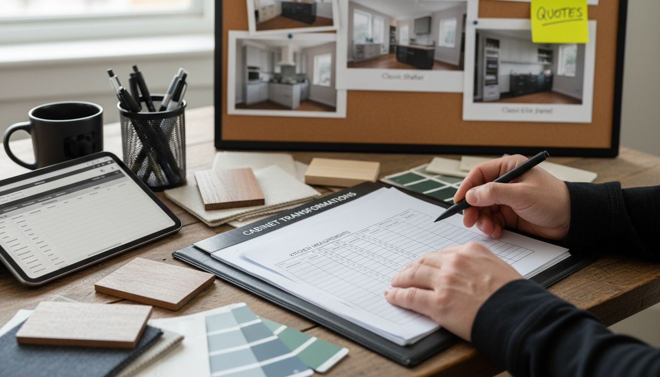 Project folder with cabinet painting details