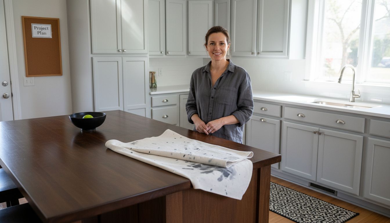 Modern kitchen with freshly repainted cabinets