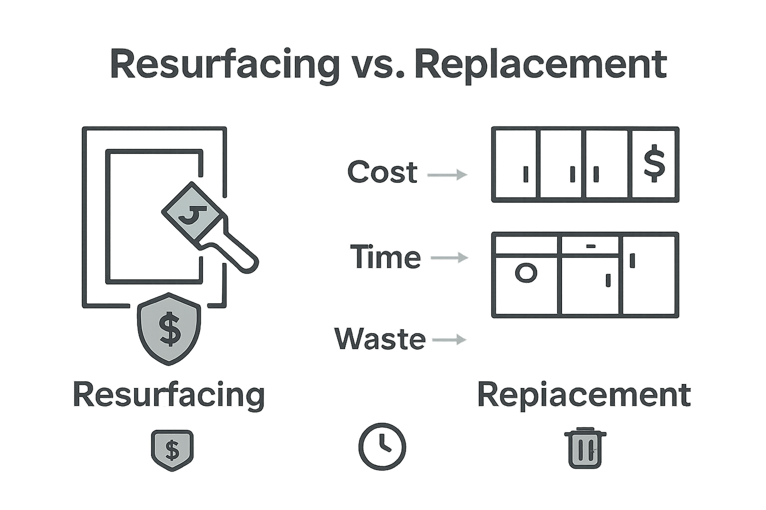 Infographic comparing resurfacing and replacement