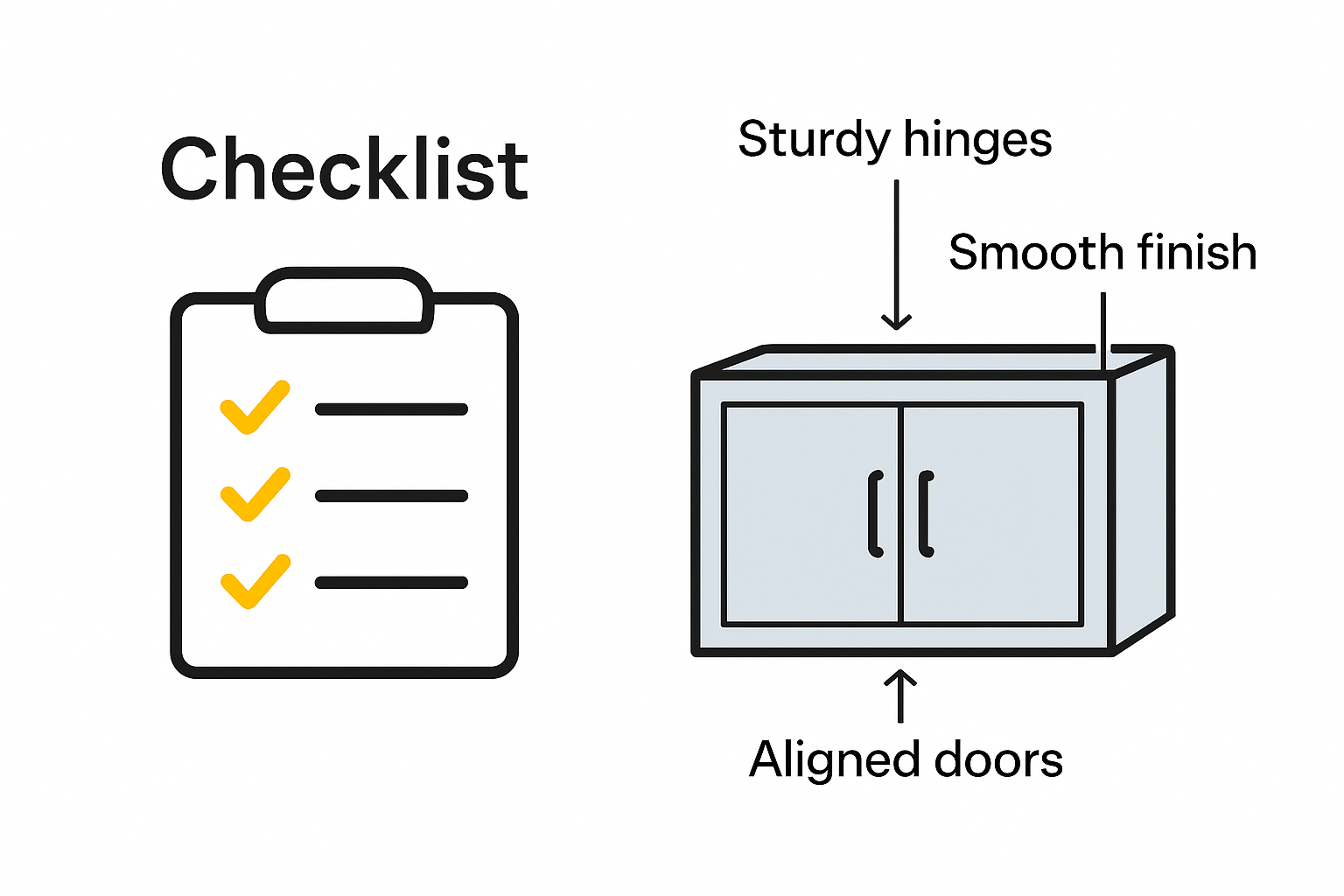 Infographic showing cabinet inspection checklist