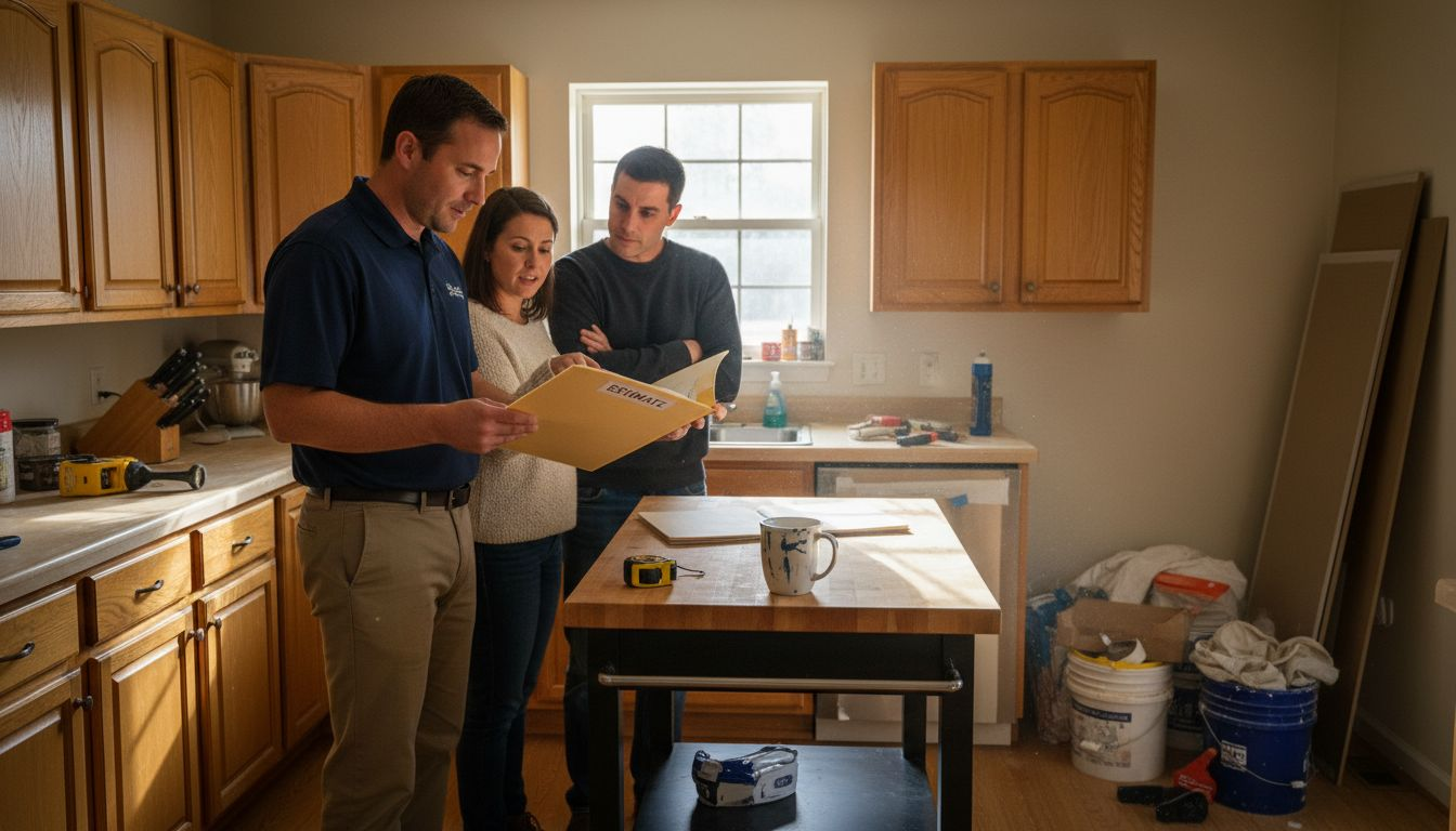 Contractor discusses refacing estimate with Ottawa homeowners