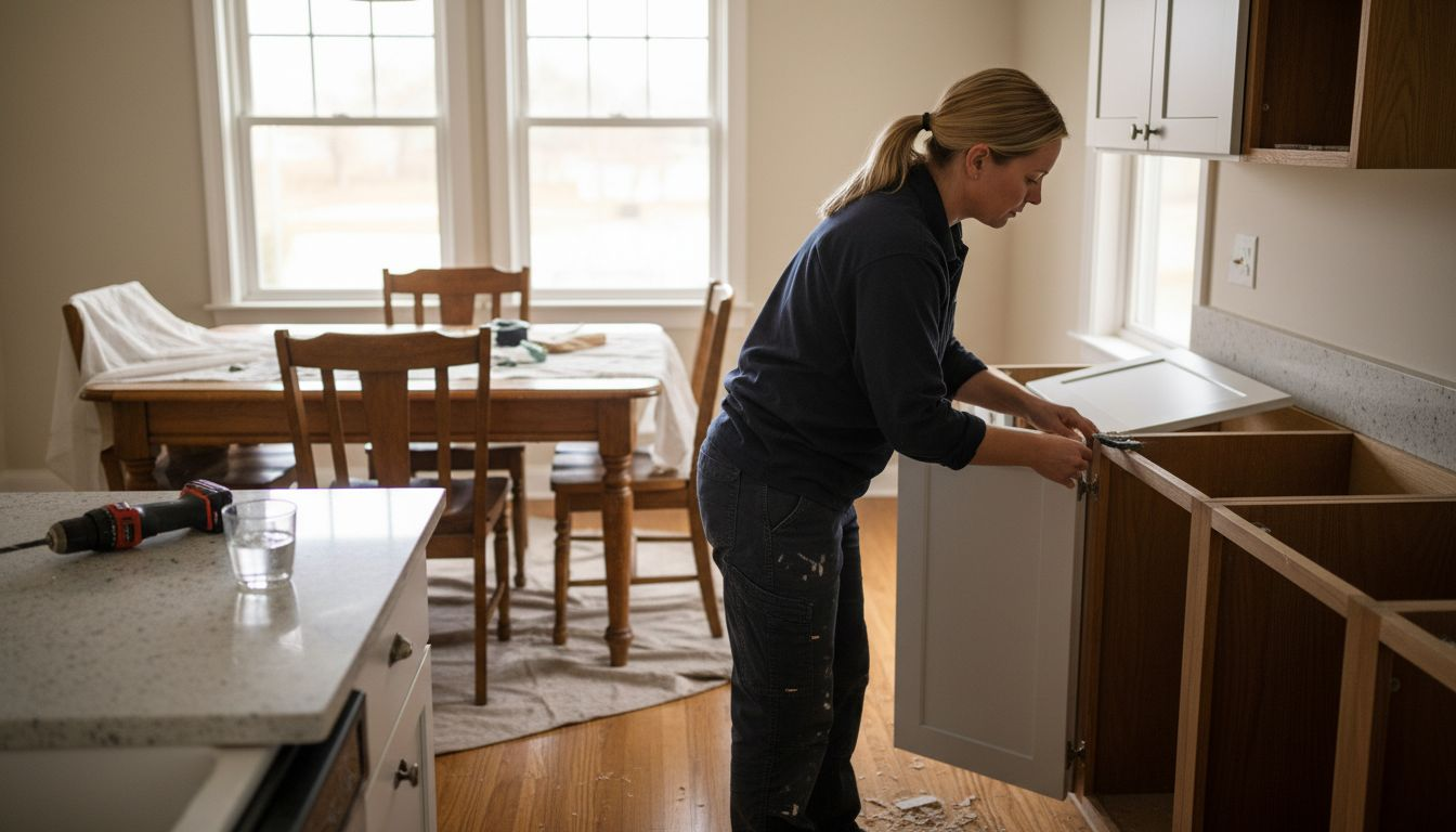 Contractor refacing cabinets in Ottawa kitchen