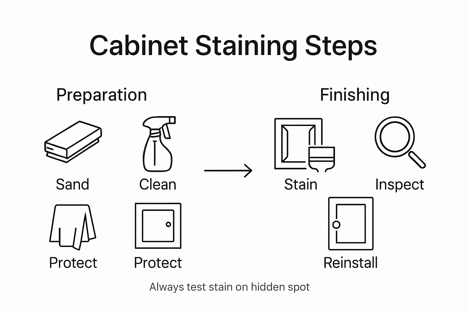 Infographic on quality cabinet staining steps
