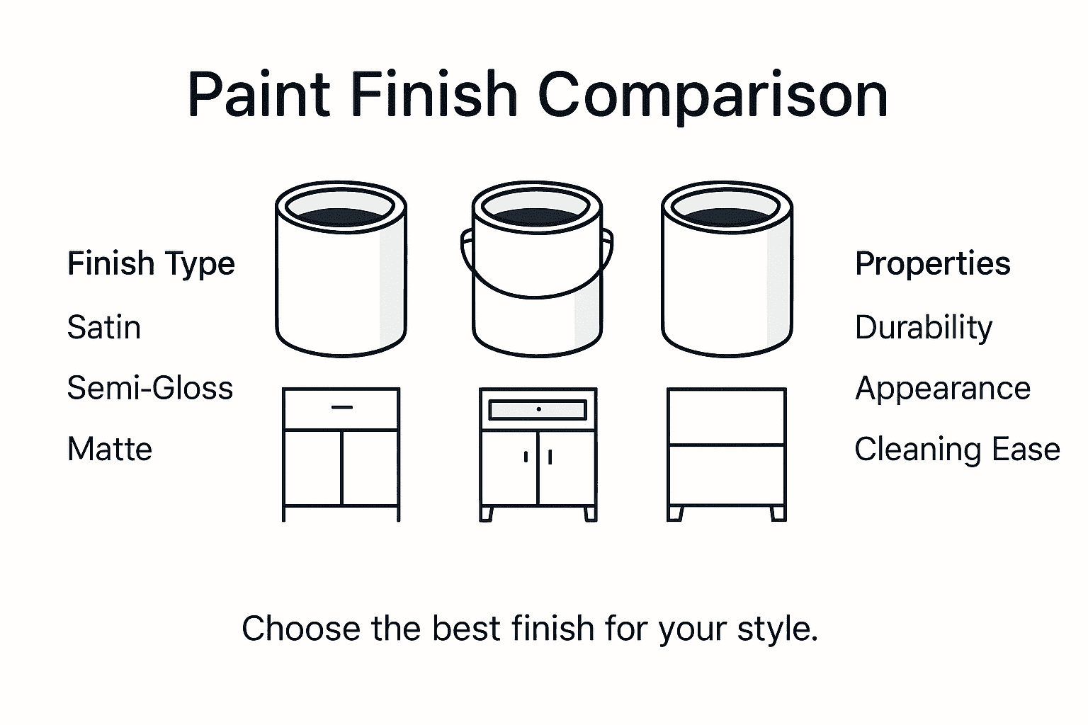 Infographic compares cabinet paint finishes