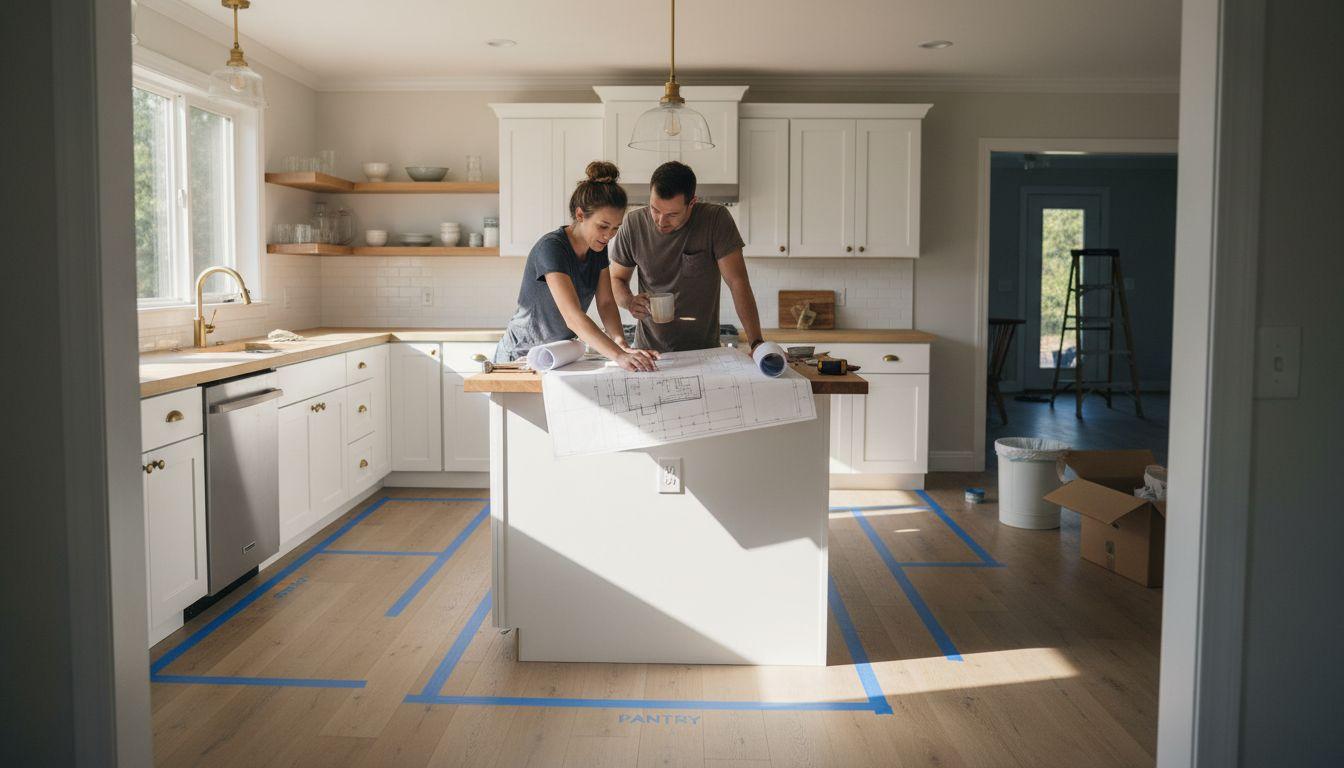 Couple planning cost-effective kitchen remodel