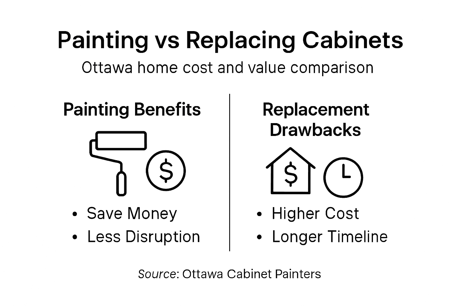 Infographic comparing painting and replacement
