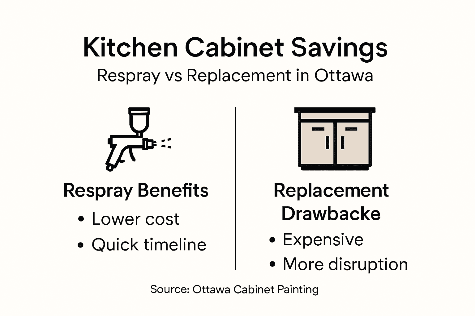 Infographic comparing respray to replacement
