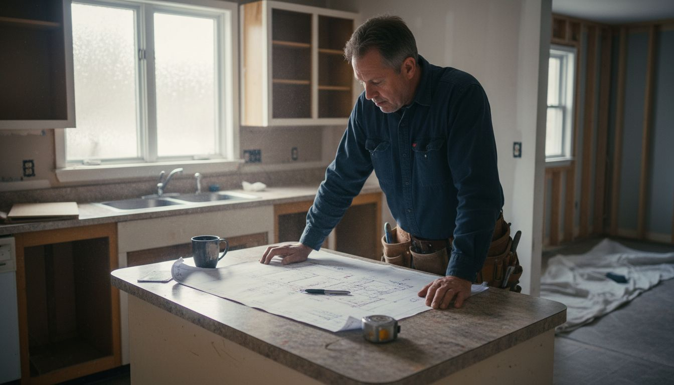 Contractor planning kitchen renovation in Ottawa