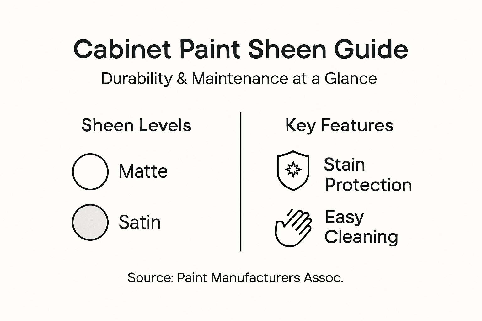 Infographic of cabinet paint sheen durability comparisons