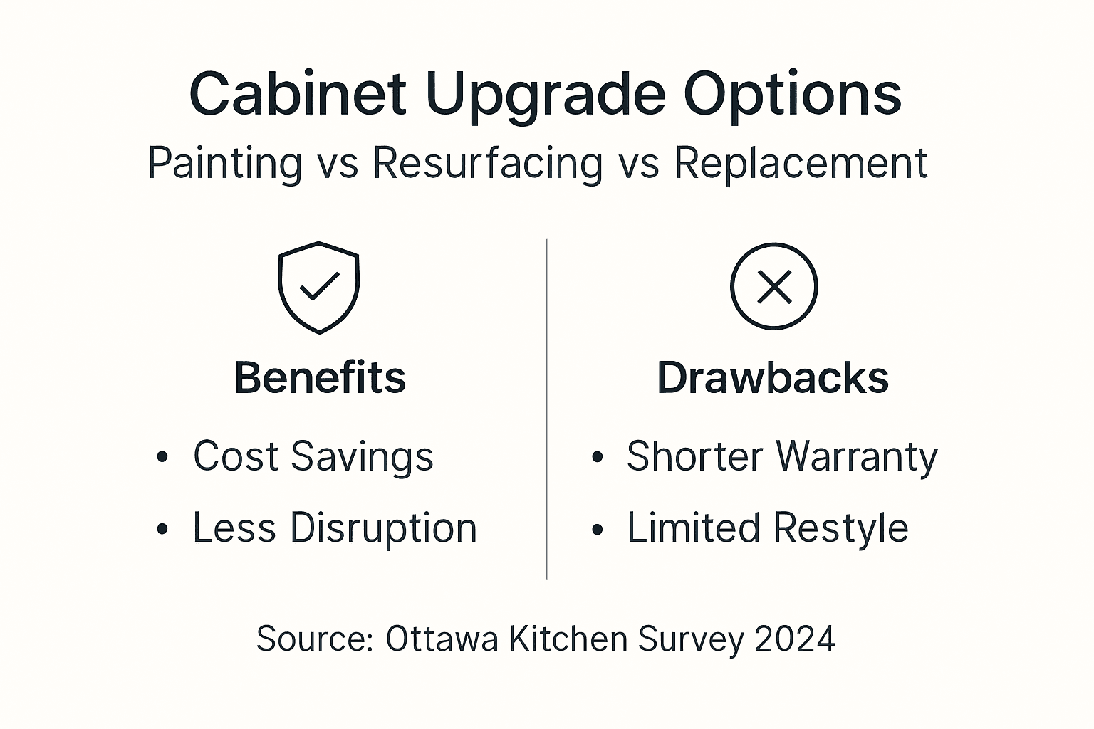 Infographic comparing cabinet upgrade methods