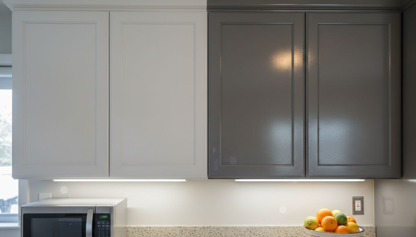 Comparison of satin versus semi-gloss sheen