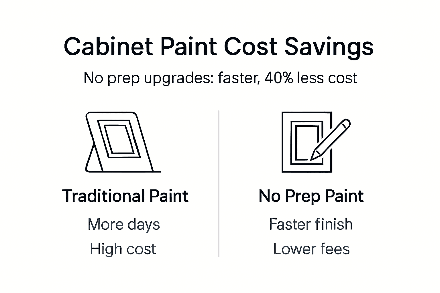 Infographic showing no prep cabinet painting cost savings
