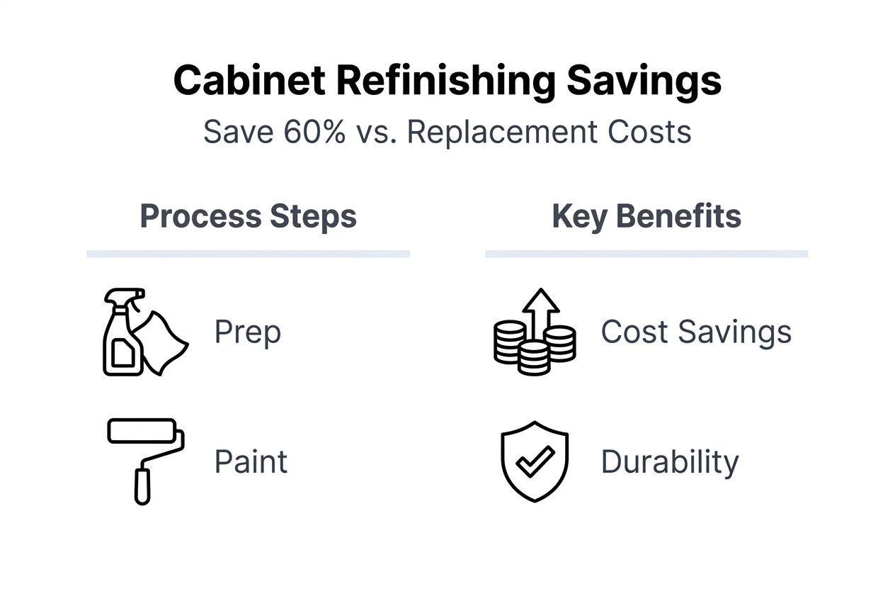 Infographic showing refinishing benefits and steps