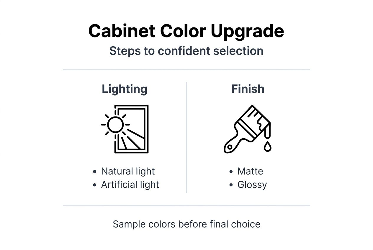 Infographic for cabinet color selection steps