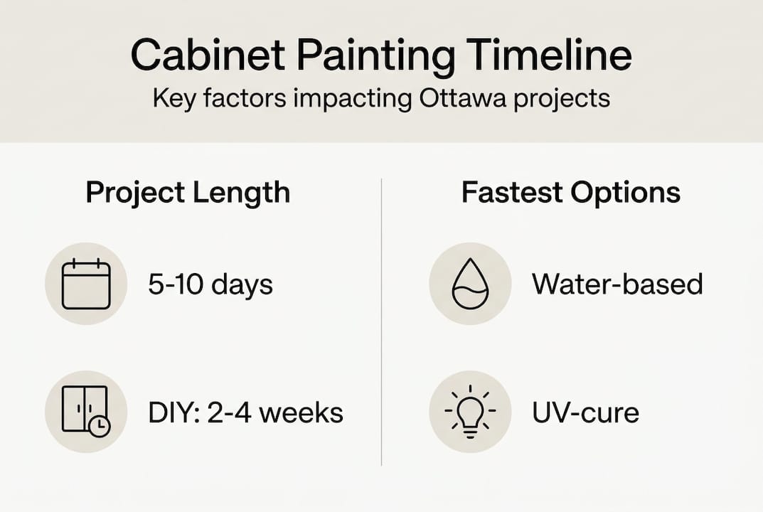 Infographic showing Ottawa cabinet painting timelines and options