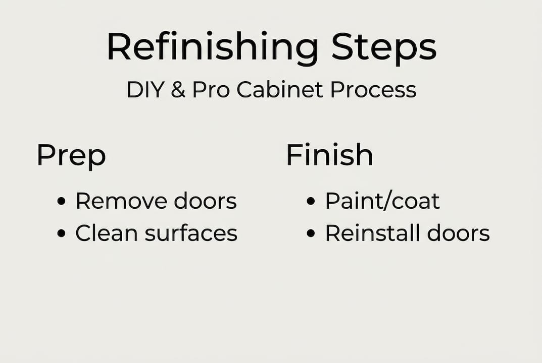 Infographic of DIY cabinet refinishing steps