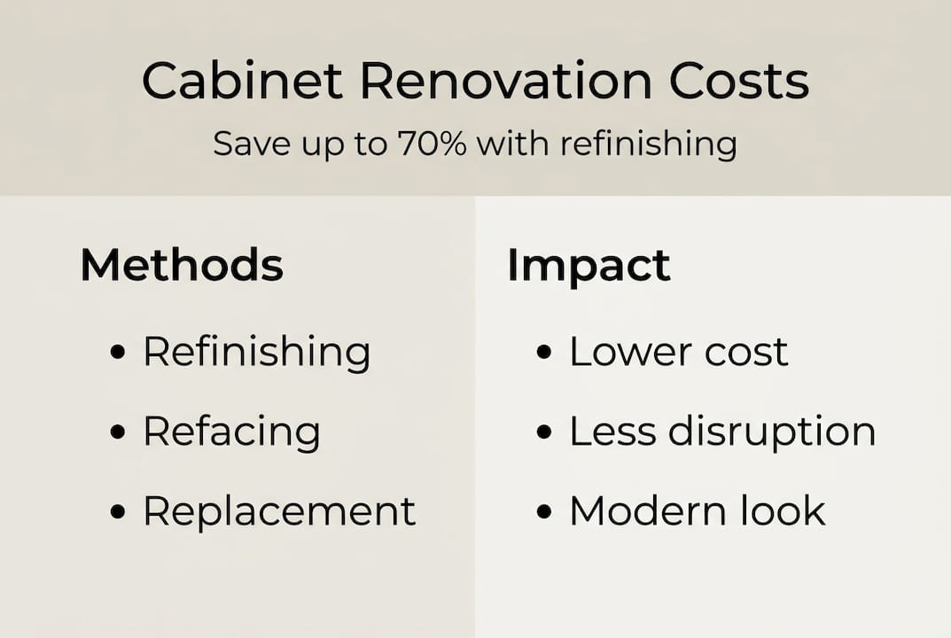 Infographic comparing kitchen cabinet renovation options