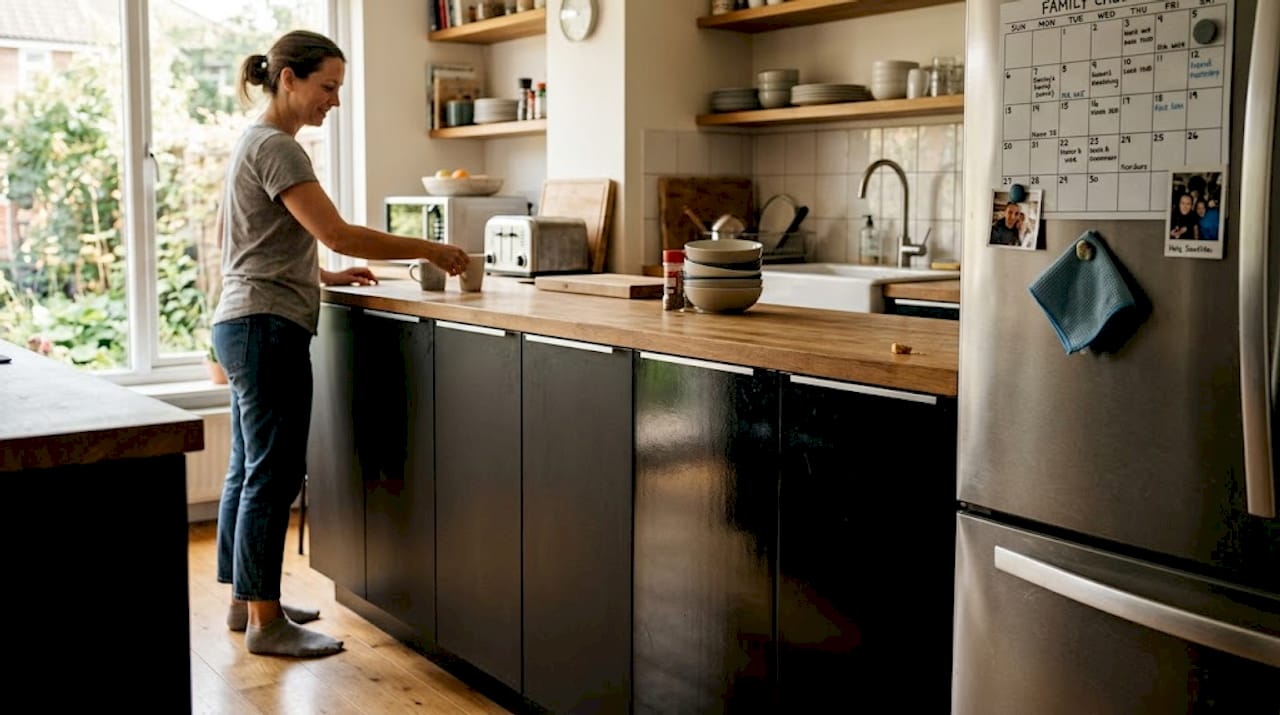 Satin versus semi-gloss black cabinet finishes