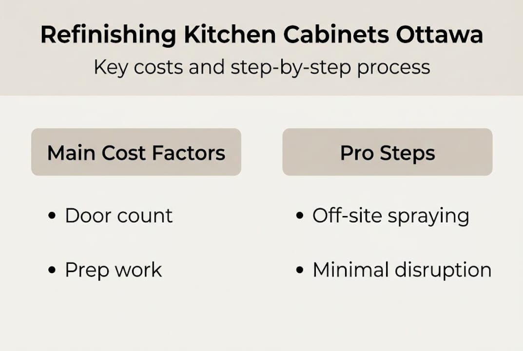 Infographic of Ottawa cabinet refinishing key steps and costs