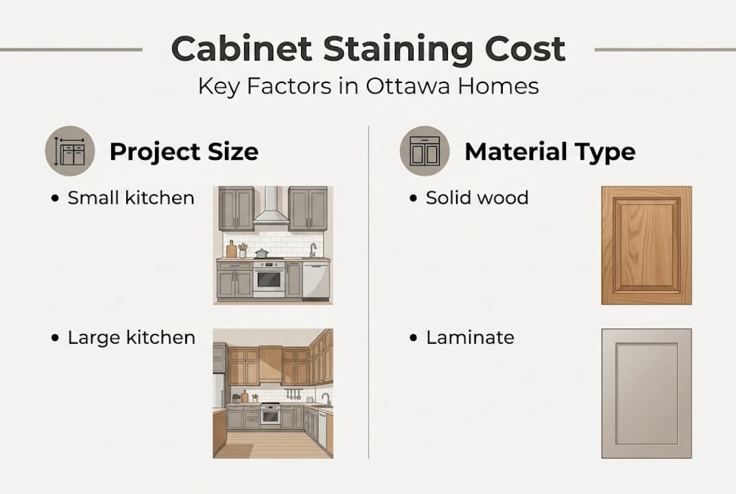 Infographic showing cabinet staining cost factors