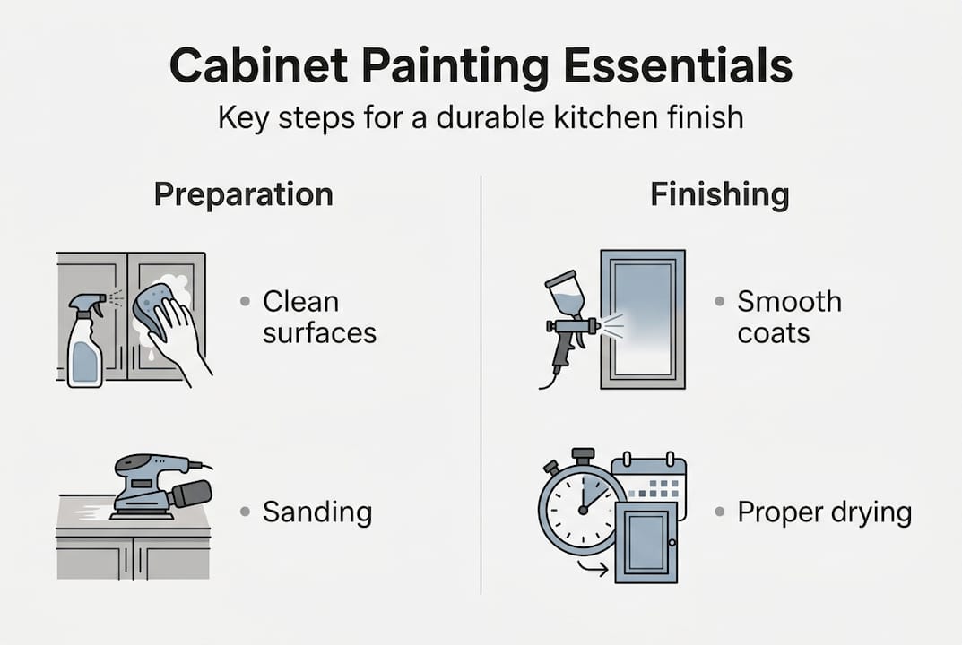 Infographic on cabinet painting steps