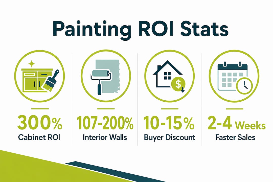 Infographic showing painting ROI and sale impact statistics