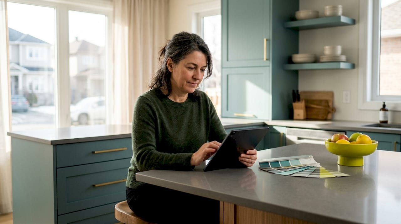 Ottawa homeowner reading renovation testimonials