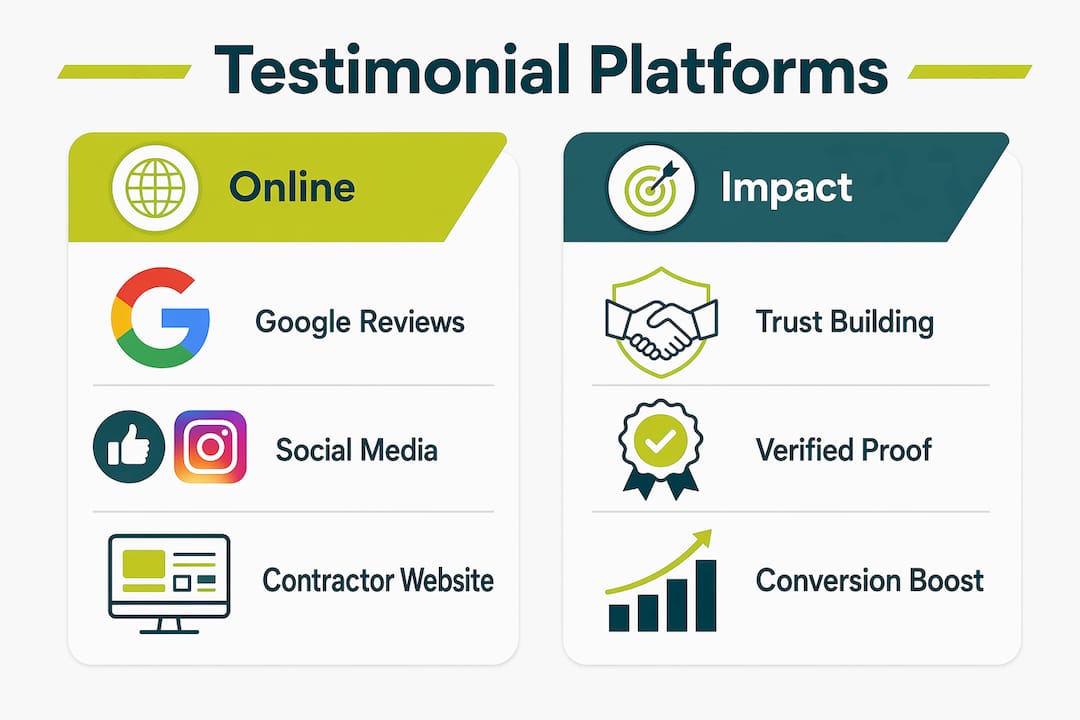 Infographic comparing testimonial platforms and their impact