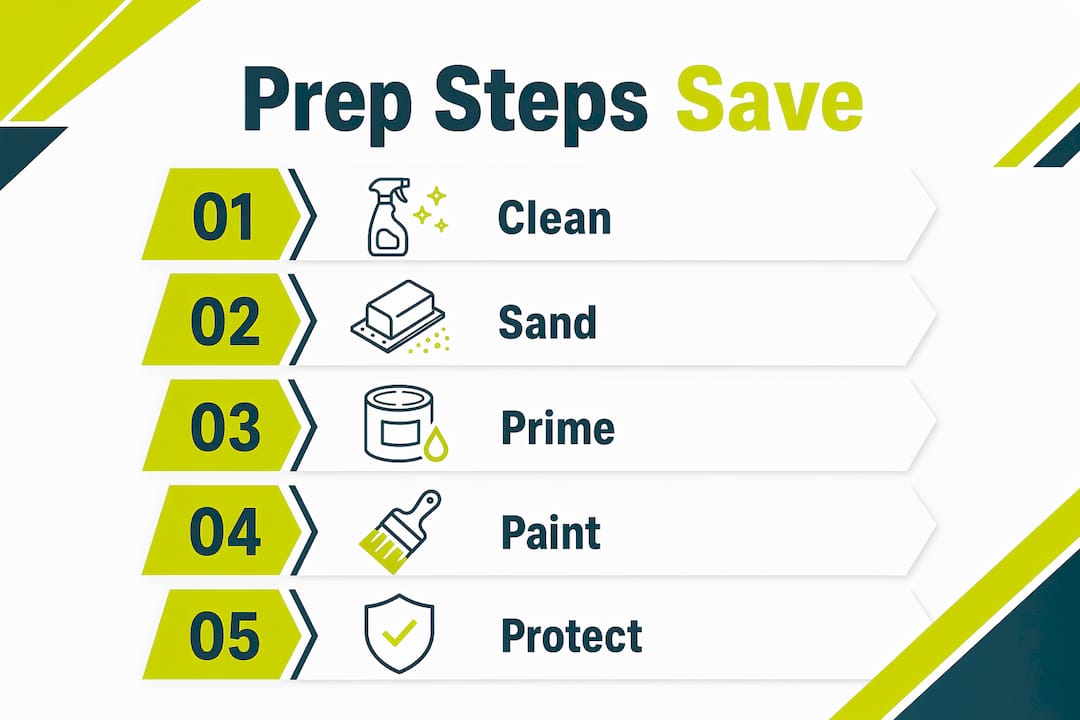 Infographic showing key preparation steps in kitchen renovations