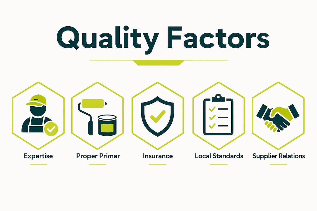 Infographic showing key quality factors for Ottawa cabinet painters