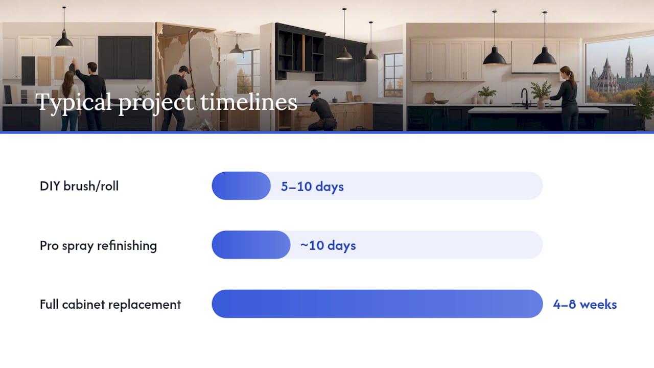 Comparison of cabinet finishing options timeline and durability
