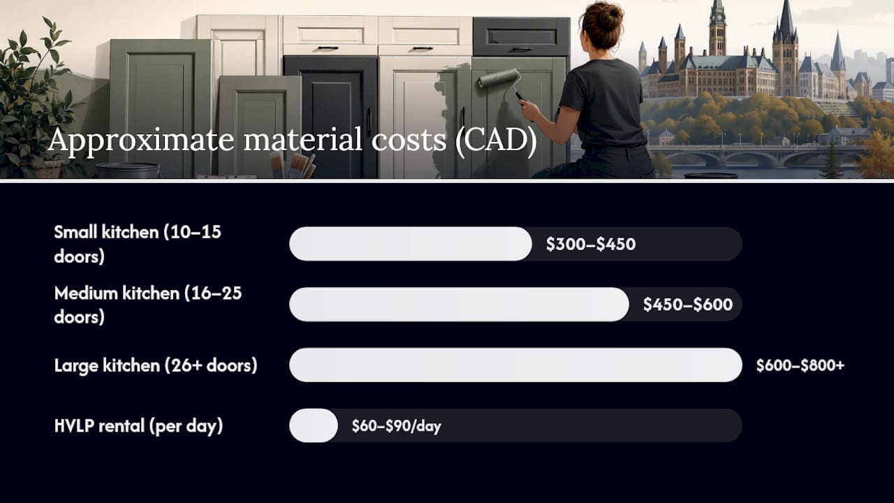 What tools and materials do you need to repaint cabinets? — overview diagram
