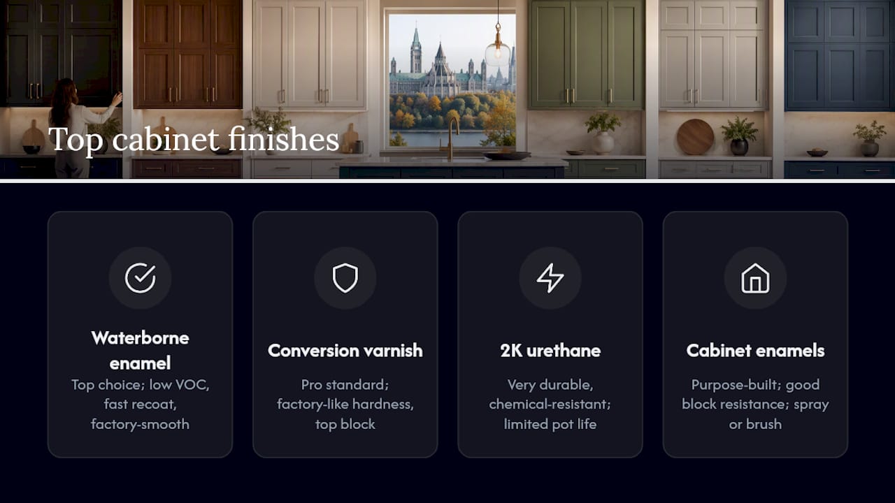 Comparison chart of cabinet refinishing finishes