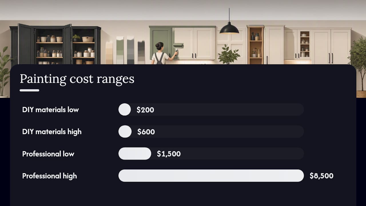 DIY vs professional cabinet painting comparison infographic