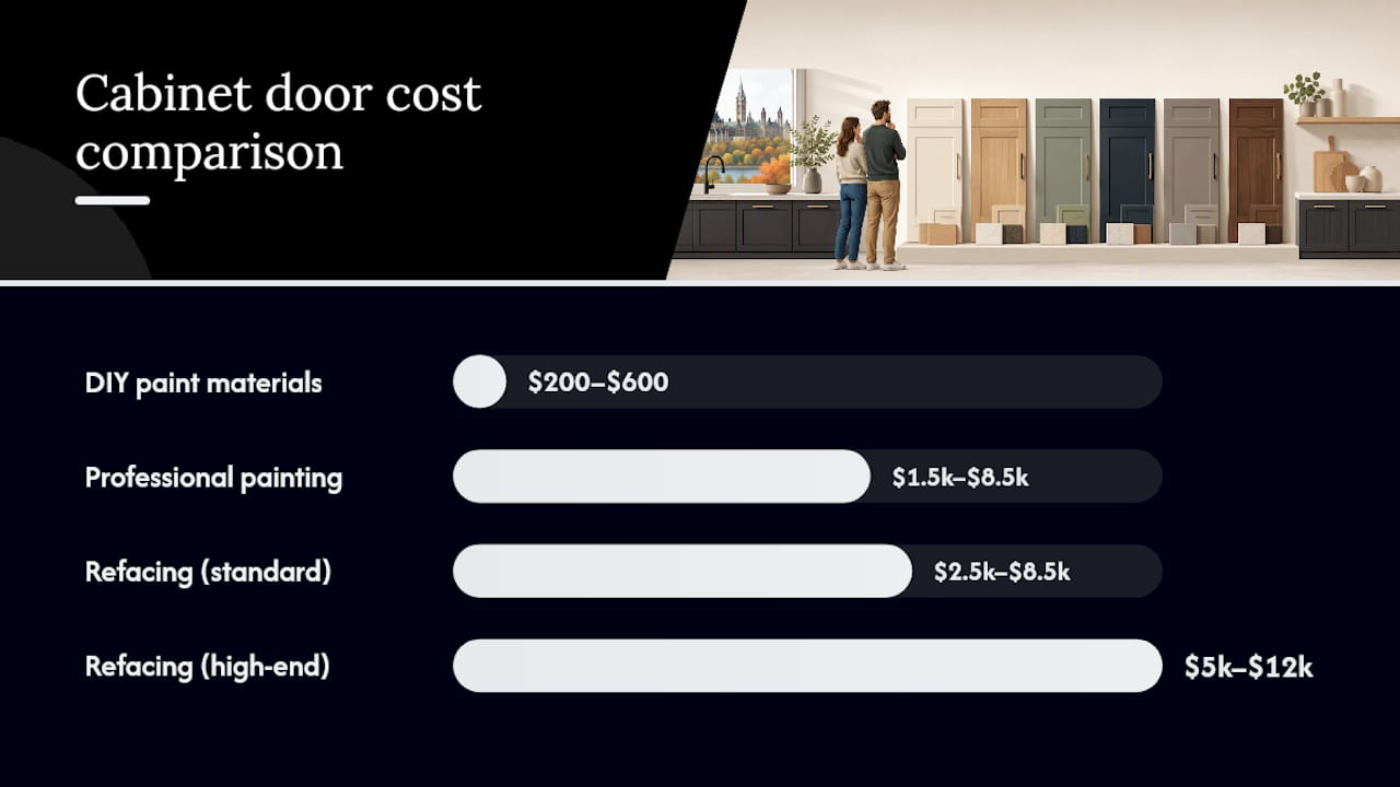 Cost comparison of cabinet renovation options