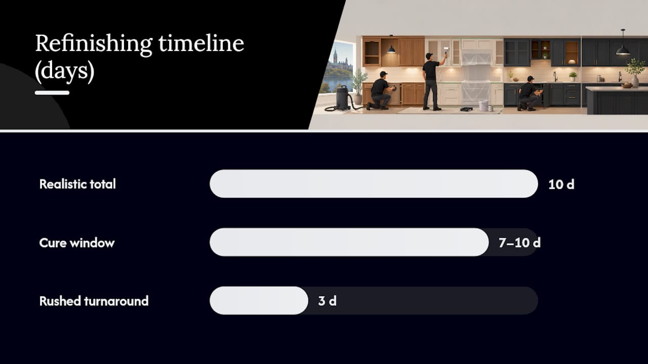 Step-by-step cabinet refinishing timeline
