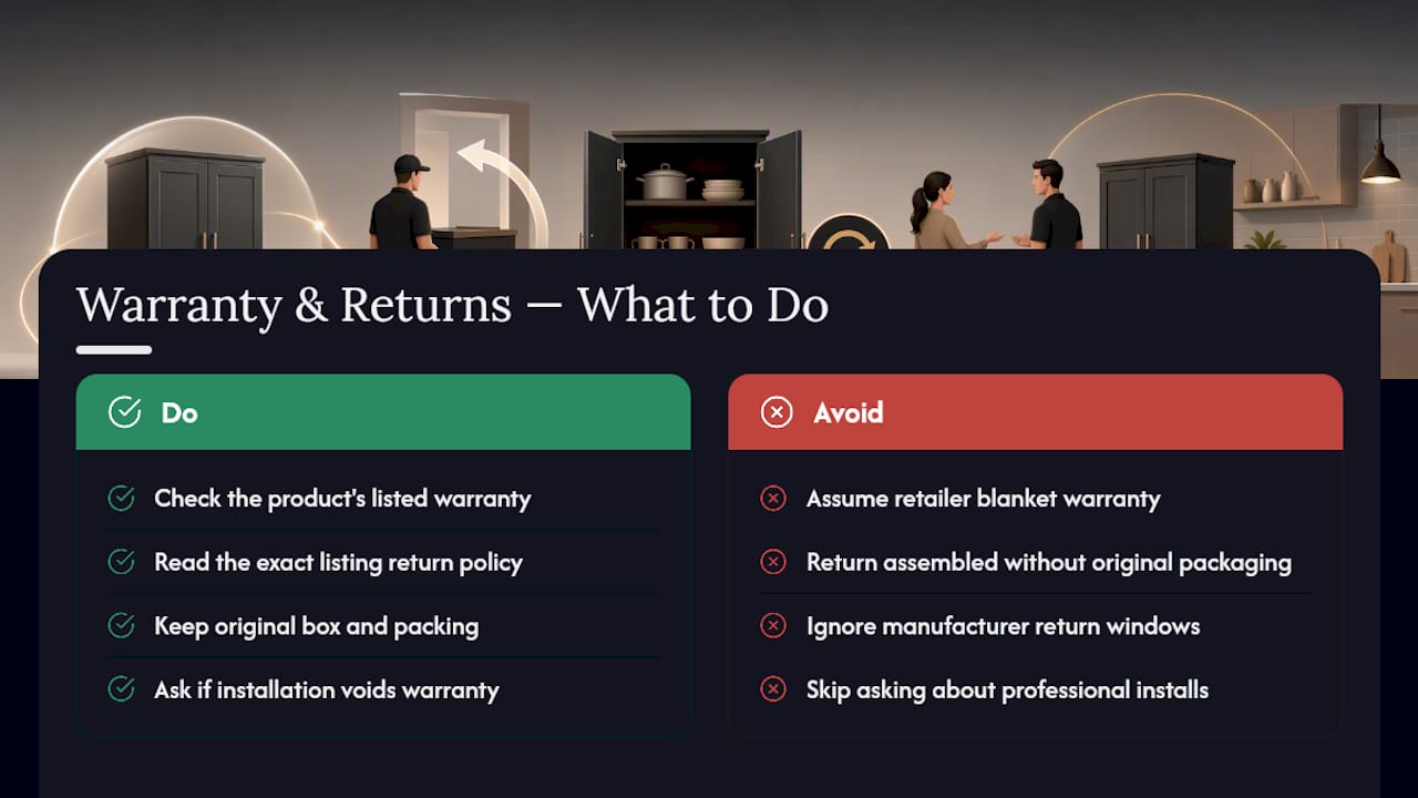 Are Warranty and Return Policies Different for Small Cupboards? — overview diagram