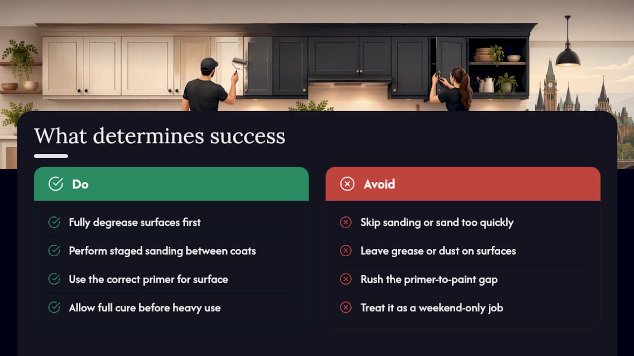 What actually determines whether your cabinet project succeeds? — overview diagram