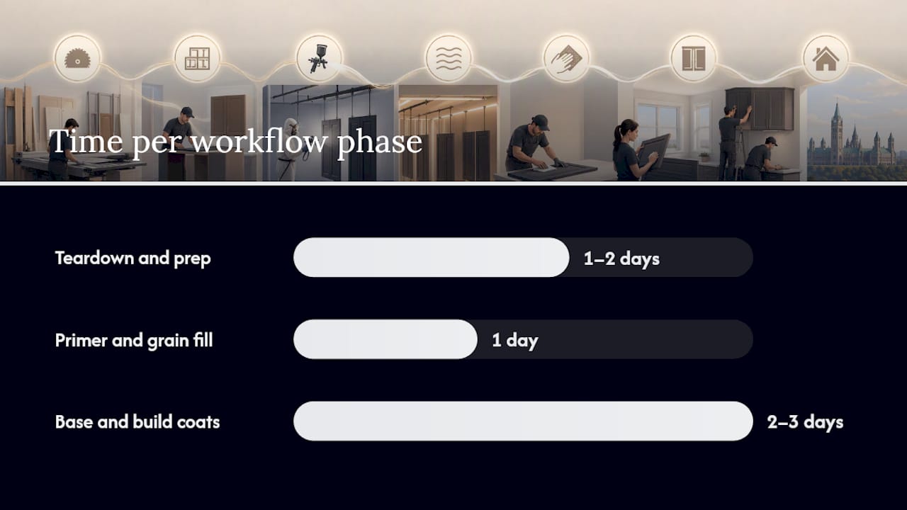 Five-step cabinet finishing timeline