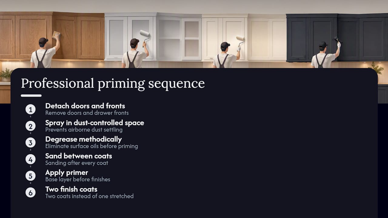 Professional cabinet priming sequence