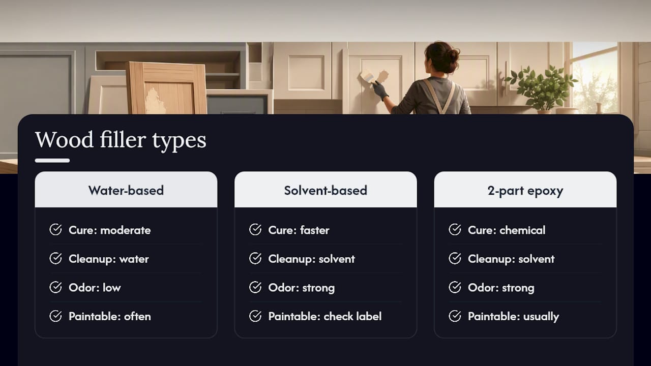 What Wood Filler Is (And Why It's Not the Same as Wood Putty) — overview diagram