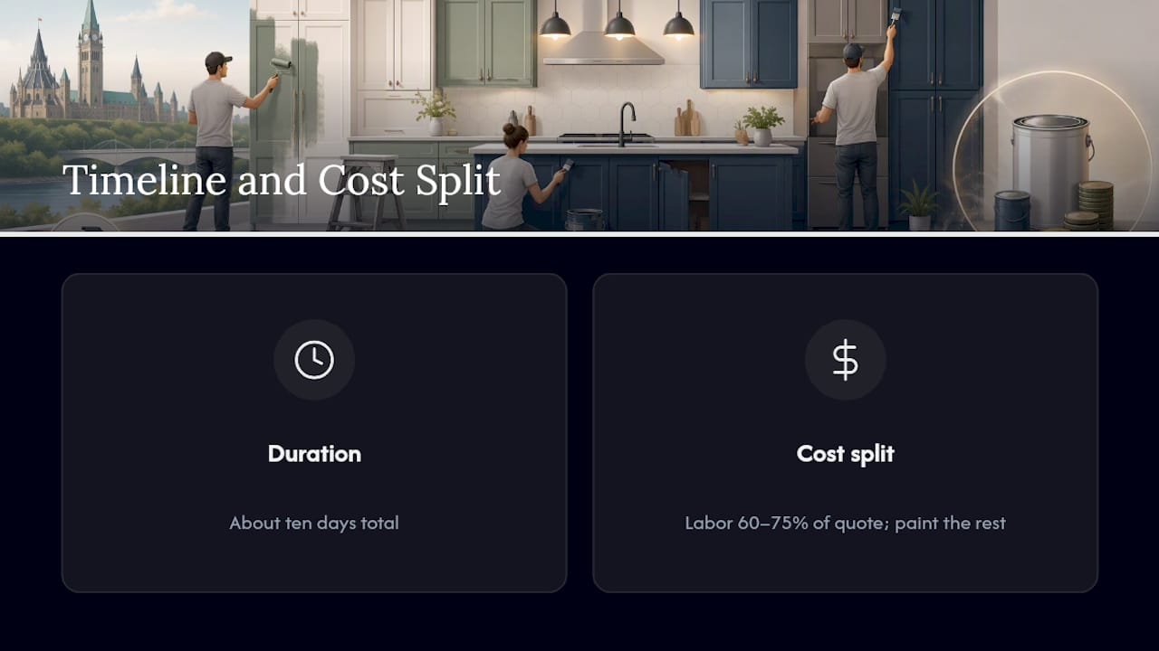 Cabinet painting timeline and labor cost breakdown