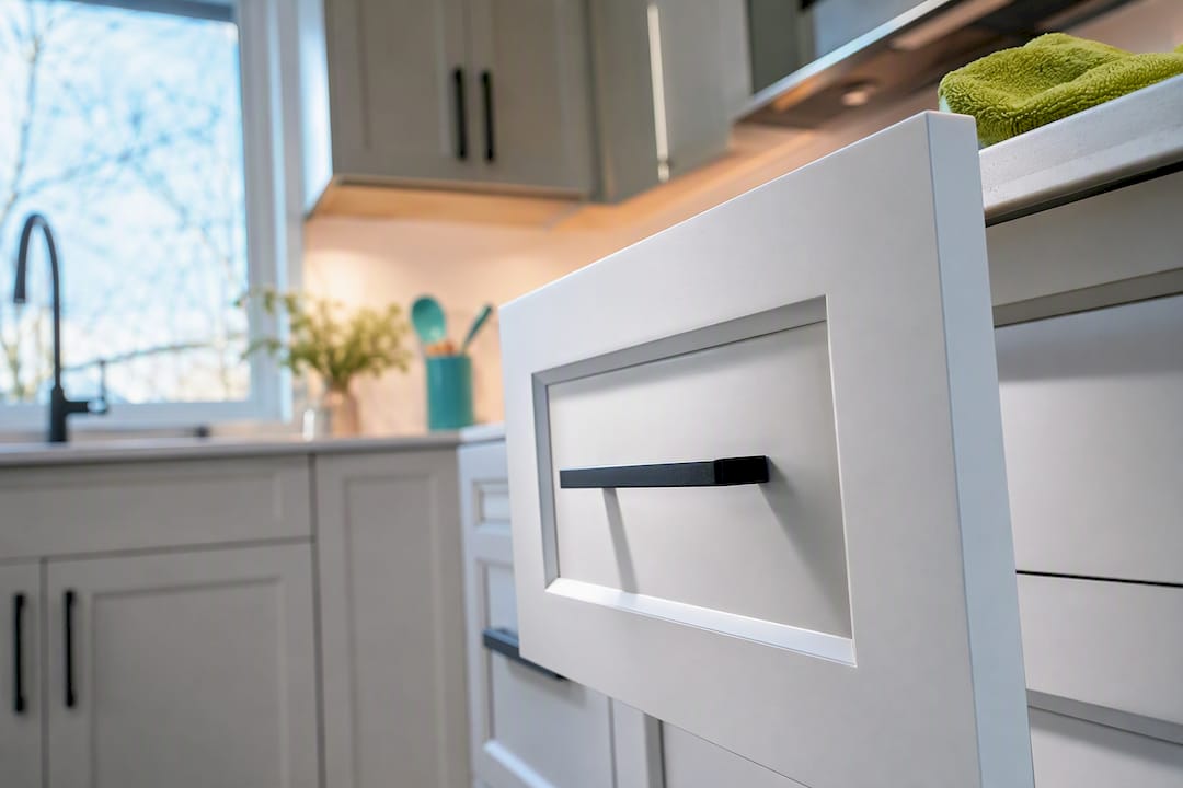 Modern painted cabinet doors in Ottawa kitchen